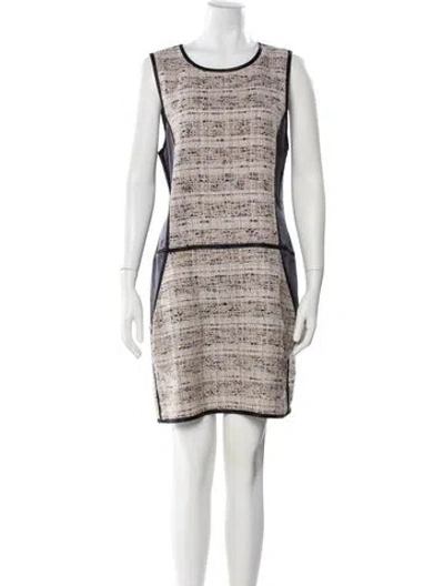 Pre-owned Theory Tweed Pattern Mini Dress In Gray