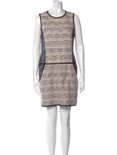 Pre-owned Theory Tweed Pattern Mini Dress In Gray