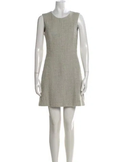 Pre-owned Theory Tweed Pattern Mini Dress In Gray