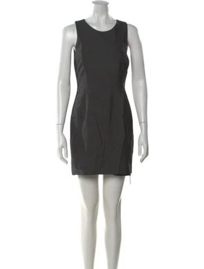 Pre-owned Theory Tweed Pattern Mini Dress In Gray