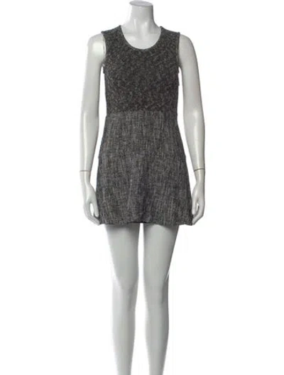 Pre-owned Theory Tweed Pattern Mini Dress In Gray