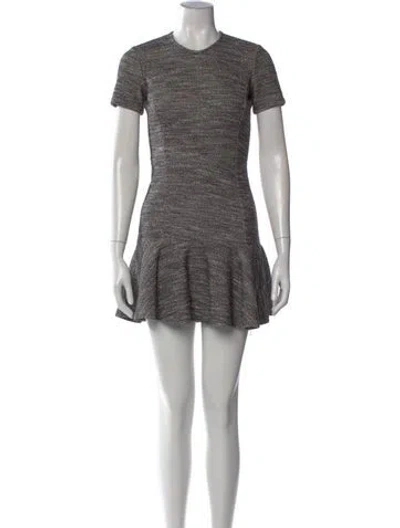 Pre-owned Theory Tweed Pattern Mini Dress In Gray