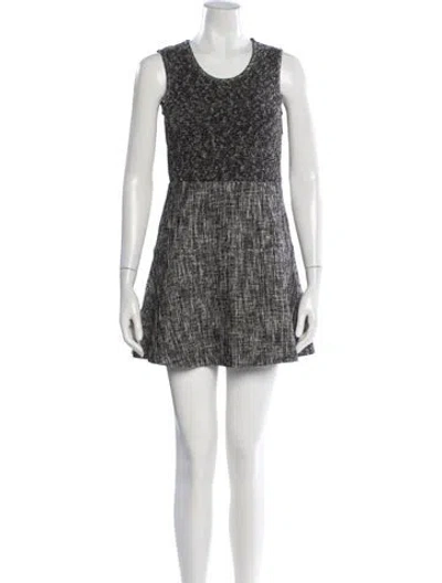 Pre-owned Theory Tweed Pattern Mini Dress In Gray