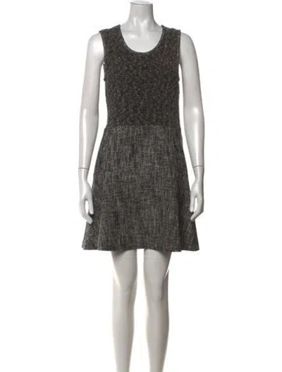 Pre-owned Theory Tweed Pattern Mini Dress In Grey