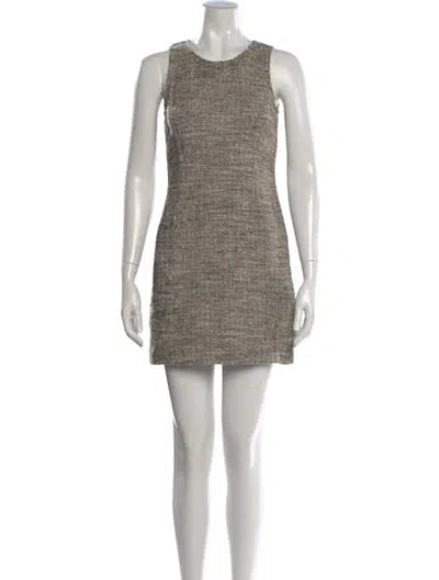 Pre-owned Theory Tweed Pattern Mini Dress In Neutral