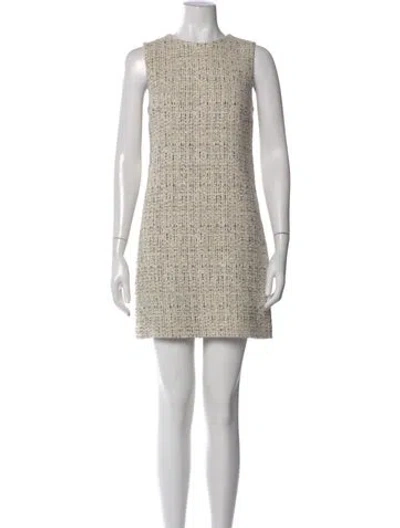 Pre-owned Theory Tweed Pattern Mini Dress In Neutral