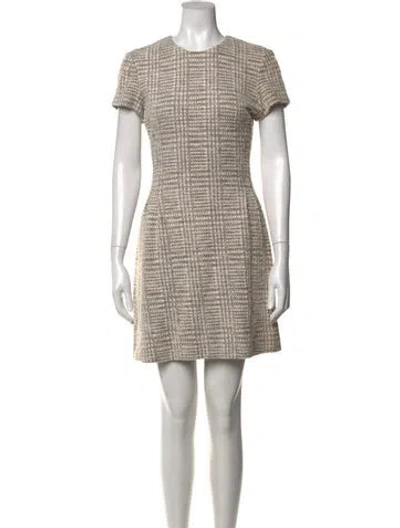 Pre-owned Theory Tweed Pattern Mini Dress In Neutral