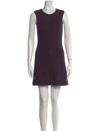 Pre-owned Theory Tweed Pattern Mini Dress In Purple