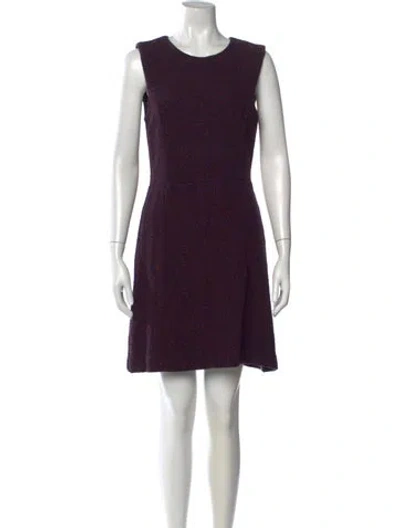 Pre-owned Theory Tweed Pattern Mini Dress In Purple