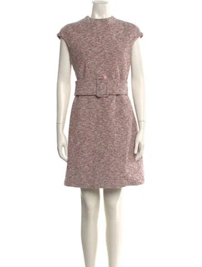 Pre-owned Theory Tweed Pattern Mini Dress In Red