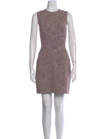 Pre-owned Theory Tweed Pattern Mini Dress In Red