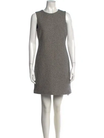 Pre-owned Theory Tweed Pattern Mini Dress In White