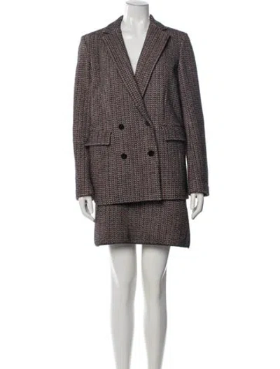 Pre-owned Theory Tweed Pattern Skirt Suit In Black
