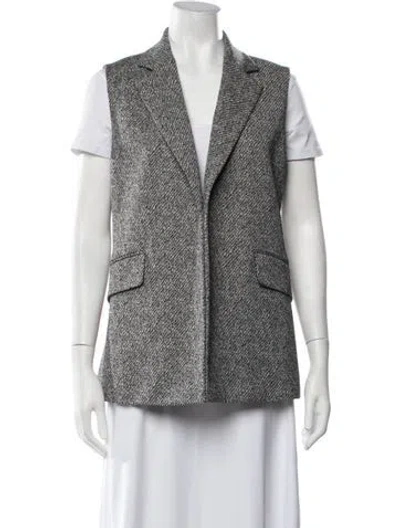 Pre-owned Theory Tweed Pattern Vest In Black/grey