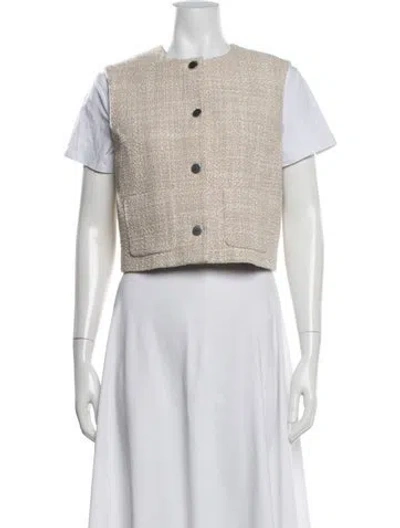 Pre-owned Theory Tweed Pattern Vest In Grey