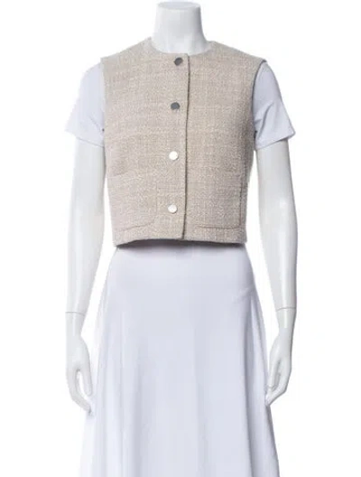 Pre-owned Theory Tweed Pattern Vest In Neutrals