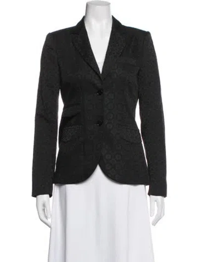 Pre-owned Theory Tweed Patterned Blazer In Black