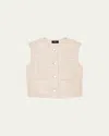 Theory Strukturierte Tweed-weste In Taupe Multi