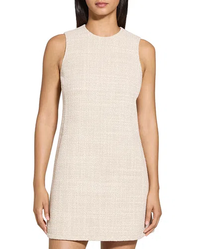 Theory Sleeveless Tweed Shift Dress In Neutral