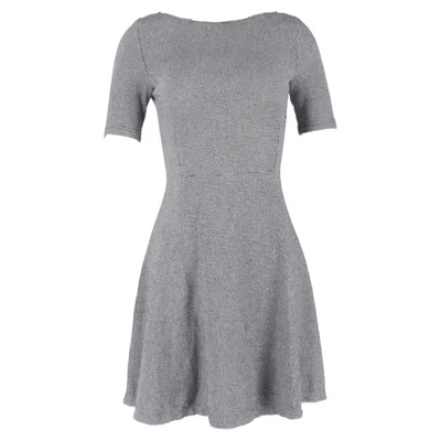 Theory Tweed Short Sleeve Mini A-line Dress In In Grey Cotton In Gray