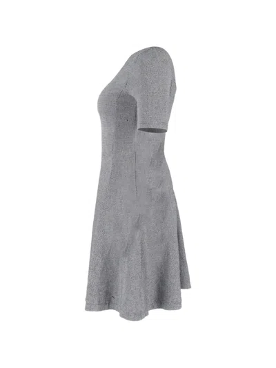 Pre-owned Theory Tweed Short-sleeve Mini Dress In Gray