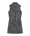 Theory Collared Mini Dress In Black Multi In Black