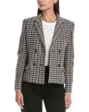 Theory Tweed Square Double-breasted Wool Jacket In Multi