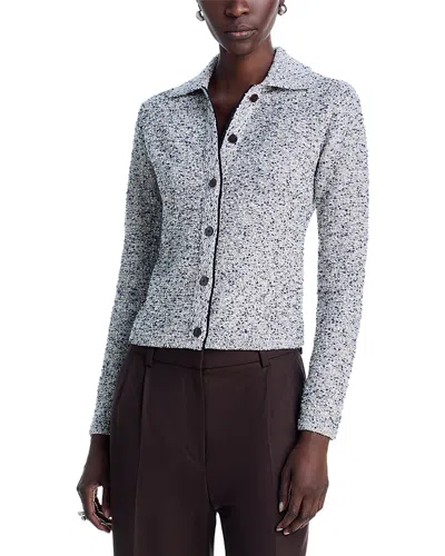 Theory Tweed Sweater Jacket In Gray