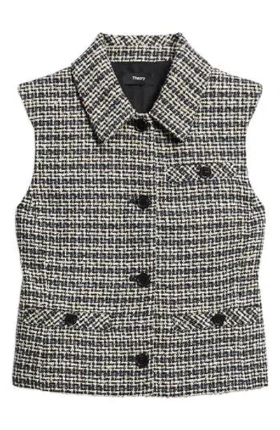 Theory Tweed Vest In Shale Multi
