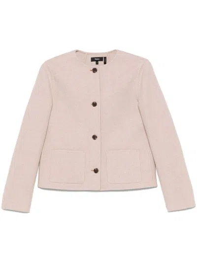 Theory Twill Jacket In Brown