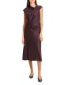 Theory Twist Bodice Dress In Purple