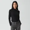 Theory Twist Neck Top In Cotton Jersey In Black