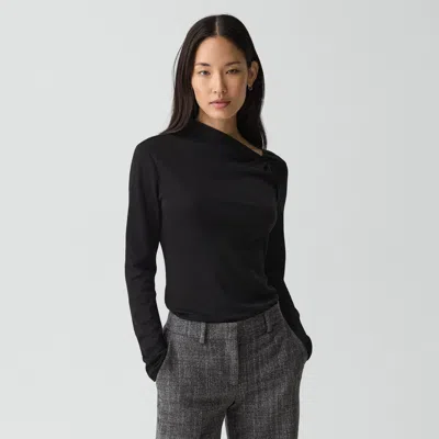 THEORY TWIST NECK TOP IN COTTON JERSEY
