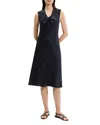 Theory Sleeveless Linen Blend Wrap Dress In Black
