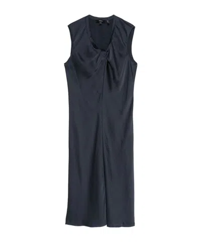 Theory Twist Scoop Midi Dress In Blue