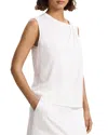 Theory Twisted Apex Pure Tank Top In White