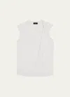 Theory Twisted Apex Pure Tank Top In White