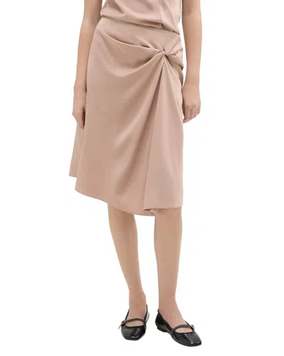 Theory Twisted Midi Skirt In Pink