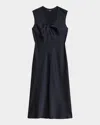 Theory Sleeveless Linen Blend Wrap Dress