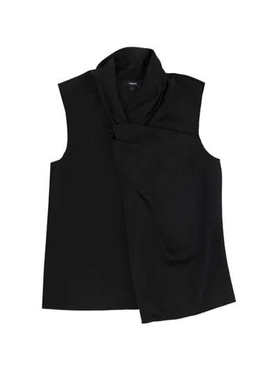Theory Twisted Sleeveless Top In Black
