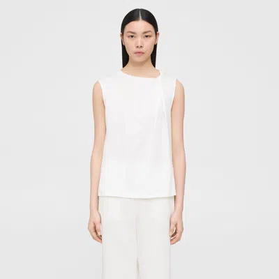 Theory Twisted Tank Top In Organic Cotton In White