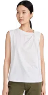 Theory Twisted Apex Pure Tank Top In White