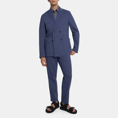 Theory Unstructured Double-breasted Jacket In Stretch Linen