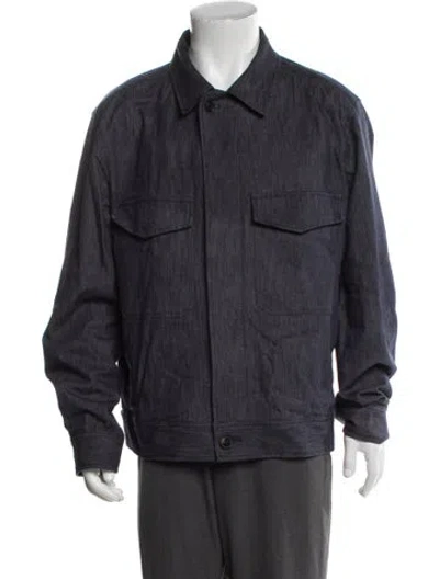 Pre-owned Theory Utility Jacket In Blue