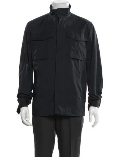 Pre-owned Theory Utility Jacket In Blue