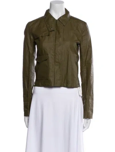 Pre-owned Theory Utility Jacket In Green