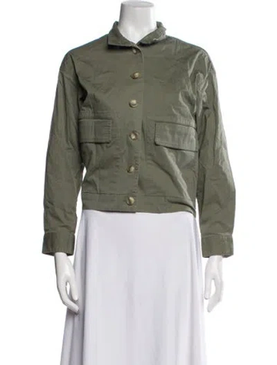 Pre-owned Theory Utility Jacket In Green
