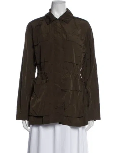 Pre-owned Theory Utility Jacket In Green