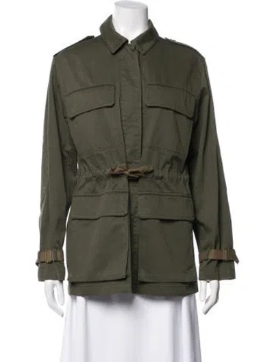 Pre-owned Theory Utility Jacket In Green