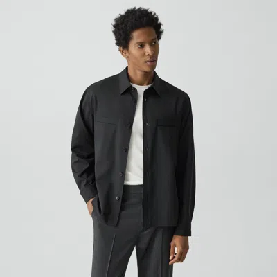 Theory Utility Overshirt In Motion Wool In Black